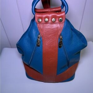 Valentina Blue and Tan Backpack